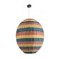 GloboStar® CABALLEROS 02066 Boho Κρεμαστό Φωτιστικό Πλέγμα Μονόφωτο 1 x E27 IP20 Πολύχρωμο Ξύλο - Μ70 x Π70 x Υ80cm
