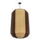 GloboStar® SALERNO 02076 Boho Κρεμαστό Φωτιστικό Πλέγμα Μονόφωτο 1 x E27 IP20 Μπεζ & Καφέ Σχοινί - Μ50 x Π50 x Υ80cm