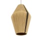 GloboStar® SALERNO 02077 Boho Κρεμαστό Φωτιστικό Πλέγμα Μονόφωτο 1 x E27 IP20 Μπεζ & Μαύρο Σχοινί - Μ50 x Π50 x Υ80cm