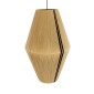 GloboStar® SALERNO 02077 Boho Κρεμαστό Φωτιστικό Πλέγμα Μονόφωτο 1 x E27 IP20 Μπεζ & Μαύρο Σχοινί - Μ50 x Π50 x Υ80cm