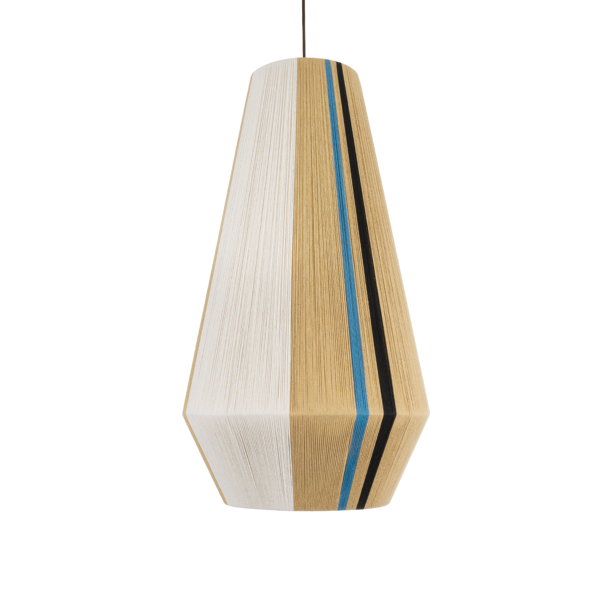 GloboStar® SALERNO 02079 Boho Κρεμαστό Φωτιστικό Πλέγμα Μονόφωτο 1 x E27 IP20 Πολύχρωμο Σχοινί - Μ50 x Π50 x Υ90cm