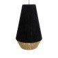 GloboStar® SALERNO 02080 Boho Κρεμαστό Φωτιστικό Πλέγμα Μονόφωτο 1 x E27 IP20 Μαύρο & Μπεζ Σχοινί - Μ50 x Π50 x Υ80cm
