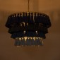GloboStar® MISSOULA 02089 Boho Κρεμαστό Φωτιστικό Σχοινί Μονόφωτο 1 x E27 IP20 Πολύχρωμο Ύφασμα με Χρυσό Μέταλλο - Μ60 x Π60 x Υ40cm