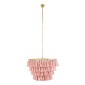 GloboStar® MISSOULA 02090 Boho Κρεμαστό Φωτιστικό Σχοινί Μονόφωτο 1 x E27 IP20 Ροζ Ύφασμα με Χρυσό Μέταλλο - Μ60 x Π60 x Υ40cm
