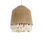 GloboStar® PUERTORICO 02092 Boho Κρεμαστό Φωτιστικό Καμπάνα Μονόφωτο 1 x E27 IP20 Μπεζ & Λευκό Σχοινί - Μ40 x Π40 x Υ45cm