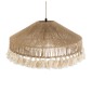 GloboStar® PUERTORICO 02098 Boho Κρεμαστό Φωτιστικό Καμπάνα Μονόφωτο 1 x E27 IP20 Μπεζ & Λευκό Σχοινί - Μ50 x Π50 x Υ25cm