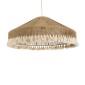 GloboStar® PUERTORICO 02099 Boho Κρεμαστό Φωτιστικό Καμπάνα Τριφωτο 3 x E27 IP20 Μπεζ & Λευκό Σχοινί - Μ80 x Π80 x Υ35cm