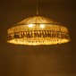 GloboStar® PUERTORICO 02099 Boho Κρεμαστό Φωτιστικό Καμπάνα Τριφωτο 3 x E27 IP20 Μπεζ & Λευκό Σχοινί - Μ80 x Π80 x Υ35cm