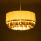 GloboStar® GINGER 02100 Boho Κρεμαστό Φωτιστικό Καπέλο Μονόφωτο 1 x E27 IP20 Μπεζ Ύφασμα με Μπεζ Σχοινί - Μ50 x Π50 x Υ25cm