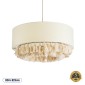 GloboStar® GINGER 02100 Boho Κρεμαστό Φωτιστικό Καπέλο Μονόφωτο 1 x E27 IP20 Μπεζ Ύφασμα με Μπεζ Σχοινί - Μ50 x Π50 x Υ25cm