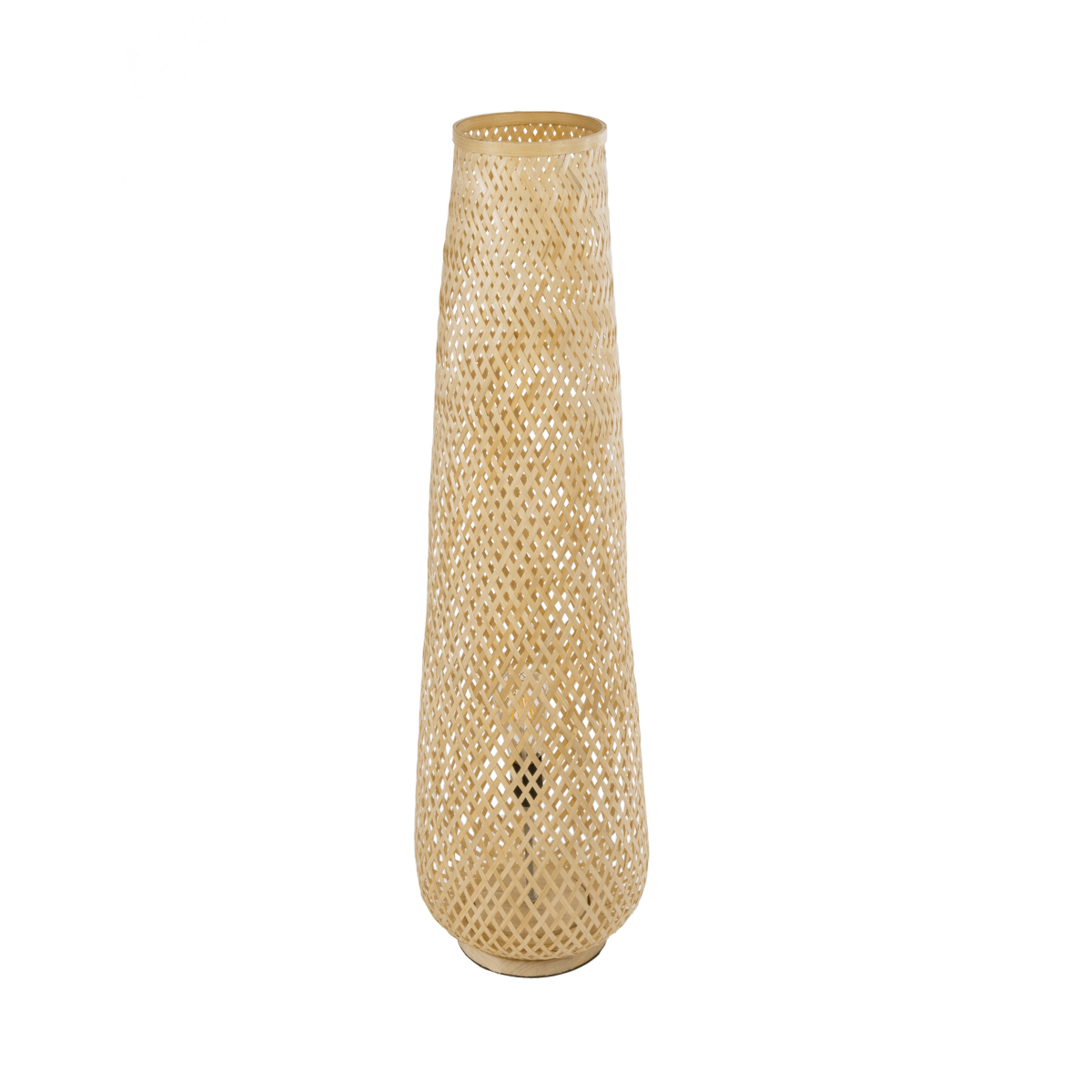 GloboStar® MAMIZU 02109 Boho Επιδαπέδιο Φωτιστικό Μονόφωτο 1 x E27 IP20 Μπεζ Ξύλο - Μ28 x Π28 x Υ93cm