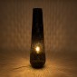 GloboStar® MAMIZU 02110 Boho Επιδαπέδιο Φωτιστικό Μονόφωτο 1 x E27 IP20 Μαύρο Ξύλο - Μ28 x Π28 x Υ93cm
