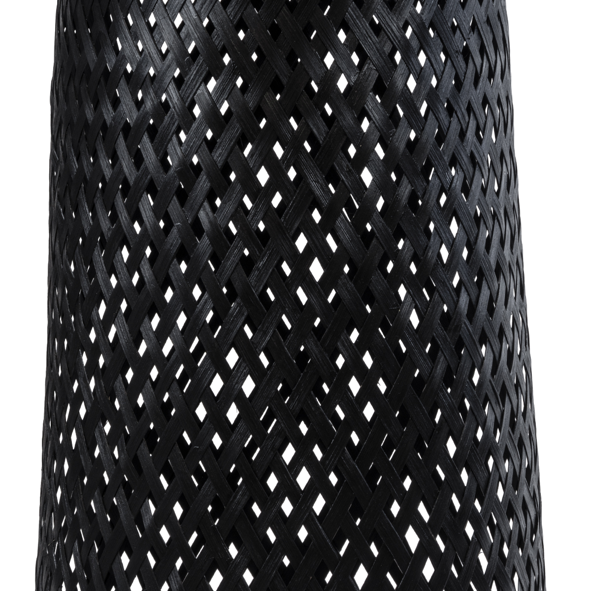 GloboStar® MAMIZU 02110 Boho Επιδαπέδιο Φωτιστικό Μονόφωτο 1 x E27 IP20 Μαύρο Ξύλο - Μ28 x Π28 x Υ93cm