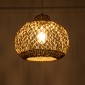 GloboStar® ECUADOR 02115 Boho Κρεμαστό Φωτιστικό Πλέγμα Μονόφωτο 1 x E27 IP20 Μπεζ Rattan - Μ35 x Π35 x Υ28cm