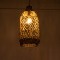 GloboStar® ECUADOR 02116 Boho Κρεμαστό Φωτιστικό Πλέγμα Μονόφωτο 1 x E27 IP20 Μπεζ Rattan - Μ23 x Π23 x Υ50cm