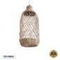 GloboStar® ECUADOR 02116 Boho Κρεμαστό Φωτιστικό Πλέγμα Μονόφωτο 1 x E27 IP20 Μπεζ Rattan - Μ23 x Π23 x Υ50cm