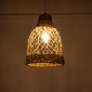 GloboStar® ECUADOR 02118 Boho Κρεμαστό Φωτιστικό Πλέγμα Μονόφωτο 1 x E27 IP20 Μπεζ Rattan - Μ25 x Π25 x Υ35cm