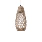 GloboStar® ECUADOR 02119 Boho Κρεμαστό Φωτιστικό Πλέγμα Μονόφωτο 1 x E27 IP20 Μπεζ Rattan - Μ15 x Π15 x Υ35cm
