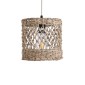 GloboStar® ECUADOR 02120 Boho Κρεμαστό Φωτιστικό Πλέγμα Μονόφωτο 1 x E27 IP20 Μπεζ Rattan - Μ20 x Π20 x Υ20cm