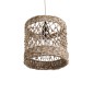 GloboStar® ECUADOR 02120 Boho Κρεμαστό Φωτιστικό Πλέγμα Μονόφωτο 1 x E27 IP20 Μπεζ Rattan - Μ20 x Π20 x Υ20cm