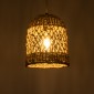 GloboStar® ECUADOR 02121 Boho Κρεμαστό Φωτιστικό Πλέγμα Μονόφωτο 1 x E27 IP20 Μπεζ Rattan - Μ20 x Π20 x Υ25cm