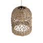 GloboStar® ECUADOR 02121 Boho Κρεμαστό Φωτιστικό Πλέγμα Μονόφωτο 1 x E27 IP20 Μπεζ Rattan - Μ20 x Π20 x Υ25cm