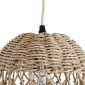 GloboStar® ECUADOR 02121 Boho Κρεμαστό Φωτιστικό Πλέγμα Μονόφωτο 1 x E27 IP20 Μπεζ Rattan - Μ20 x Π20 x Υ25cm