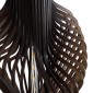 GloboStar® MIHIRO 02151 Boho Επιδαπέδιο Φωτιστικό Μονόφωτο 1 x E27 IP20 Καφέ Ξύλο με Μαύρο Μέταλλο - Μ48 x Π48 x Υ120cm