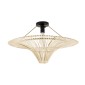 GloboStar® PALERMO 02152 Boho Κρεμαστό Φωτιστικό Πλέγμα Μονόφωτο 1 x E27 IP20 Μπεζ Ξύλο - Μ60 x Π60 x Υ36cm
