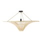 GloboStar® PALERMO 02153 Boho Φωτιστικό Οροφής Πλέγμα Μονόφωτο 1 x E27 IP20 Μπεζ Ξύλο - Μ100 x Π100 x Υ55cm