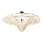 GloboStar® PALERMO 02153 Boho Φωτιστικό Οροφής Πλέγμα Μονόφωτο 1 x E27 IP20 Μπεζ Ξύλο - Μ100 x Π100 x Υ55cm