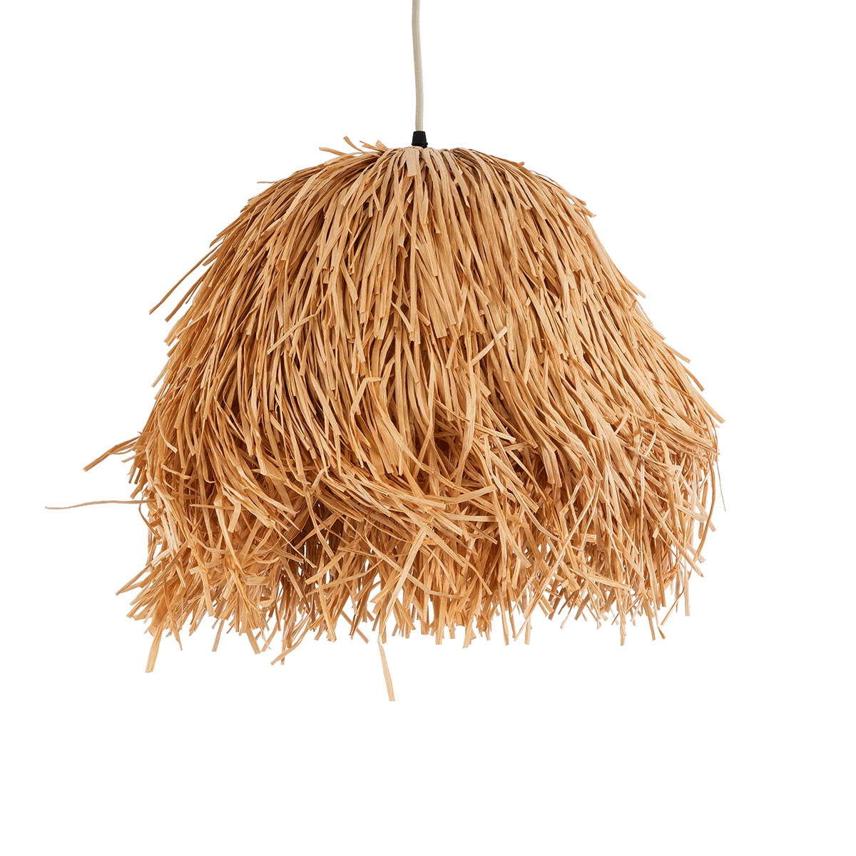 GloboStar® GUADELOUPE 02154 Boho Κρεμαστό Φωτιστικό Πλέγμα Μονόφωτο 1 x E27 IP20 Καφέ Ράφια - Μ50 x Π50 x Υ40cm