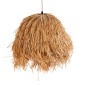 GloboStar® GUADELOUPE 02154 Boho Κρεμαστό Φωτιστικό Πλέγμα Μονόφωτο 1 x E27 IP20 Καφέ Ράφια - Μ50 x Π50 x Υ40cm