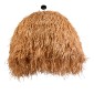 GloboStar® GUADELOUPE 02156 Boho Κρεμαστό Φωτιστικό Καμπάνα Μονόφωτο 1 x E27 IP20 Μπεζ Ράφια - Μ120 x Π120 x Υ100cm