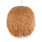 GloboStar® GUADELOUPE 02156 Boho Κρεμαστό Φωτιστικό Καμπάνα Μονόφωτο 1 x E27 IP20 Μπεζ Ράφια - Μ120 x Π120 x Υ100cm