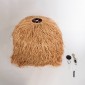 GloboStar® GUADELOUPE 02156 Boho Κρεμαστό Φωτιστικό Καμπάνα Μονόφωτο 1 x E27 IP20 Μπεζ Ράφια - Μ120 x Π120 x Υ100cm