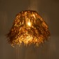GloboStar® GUADELOUPE 02157 Boho Κρεμαστό Φωτιστικό Πλέγμα Μονόφωτο 1 x E27 IP20 Μπεζ Ράφια - Μ50 x Π50 x Υ40cm