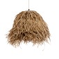 GloboStar® GUADELOUPE 02157 Boho Κρεμαστό Φωτιστικό Πλέγμα Μονόφωτο 1 x E27 IP20 Μπεζ Ράφια - Μ50 x Π50 x Υ40cm