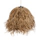 GloboStar® GUADELOUPE 02157 Boho Κρεμαστό Φωτιστικό Πλέγμα Μονόφωτο 1 x E27 IP20 Μπεζ Ράφια - Μ50 x Π50 x Υ40cm