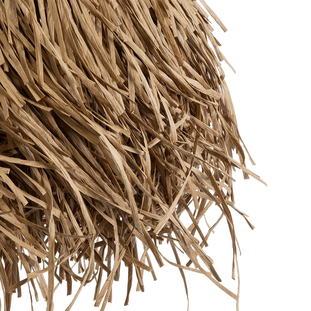 GloboStar® GUADELOUPE 02157 Boho Κρεμαστό Φωτιστικό Πλέγμα Μονόφωτο 1 x E27 IP20 Μπεζ Ράφια - Μ50 x Π50 x Υ40cm