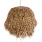GloboStar® GUADELOUPE 02158 Boho Κρεμαστό Φωτιστικό Πλέγμα Μονόφωτο 1 x E27 IP20 Μπεζ Ράφια - Μ80 x Π80 x Υ60cm