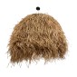 GloboStar® GUADELOUPE 02159 Boho Κρεμαστό Φωτιστικό Πλέγμα Μονόφωτο 1 x E27 IP20 Μπεζ Ράφια - Μ120 x Π120 x Υ100cm