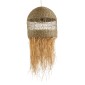 GloboStar® SAINTLUCIA 02161 Boho Κρεμαστό Φωτιστικό Πλεγμα Μονόφωτο 1 x E27 IP20 Μπεζ Ράφια - Μ66 x Π66 x Υ120cm