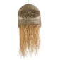 GloboStar® SAINTLUCIA 02161 Boho Κρεμαστό Φωτιστικό Πλεγμα Μονόφωτο 1 x E27 IP20 Μπεζ Ράφια - Μ66 x Π66 x Υ120cm