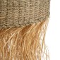 GloboStar® SAINTLUCIA 02161 Boho Κρεμαστό Φωτιστικό Πλεγμα Μονόφωτο 1 x E27 IP20 Μπεζ Ράφια - Μ66 x Π66 x Υ120cm