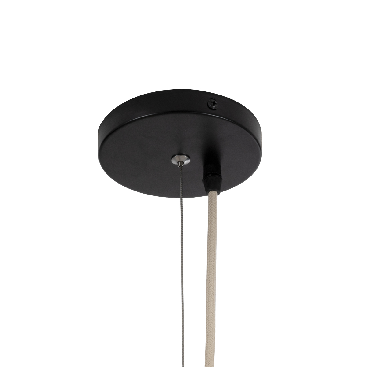 GloboStar® SAINTLUCIA 02161 Boho Κρεμαστό Φωτιστικό Πλεγμα Μονόφωτο 1 x E27 IP20 Μπεζ Ράφια - Μ66 x Π66 x Υ120cm
