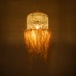 GloboStar® BASSETERRE 02162 Boho Κρεμαστό Φωτιστικό Πλεγμα Μονόφωτο 1 x E27 IP20 Μπεζ Ξύλο - Μ35 x Π35 x Υ60cm
