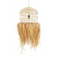GloboStar® BASSETERRE 02162 Boho Κρεμαστό Φωτιστικό Πλεγμα Μονόφωτο 1 x E27 IP20 Μπεζ Ξύλο - Μ35 x Π35 x Υ60cm