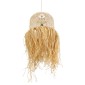 GloboStar® BASSETERRE 02162 Boho Κρεμαστό Φωτιστικό Πλεγμα Μονόφωτο 1 x E27 IP20 Μπεζ Ξύλο - Μ35 x Π35 x Υ60cm