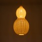 GloboStar® KINGSTOWN 02168 Boho Κρεμαστό Φωτιστικό Πλέγμα Μονόφωτο 1 x E27 IP20 Μπεζ Ξύλο - Μ30 x Π30 x Υ60cm